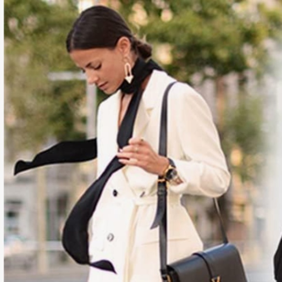 Echo Navy Satin Neck Scarf - Picture 5 of 6